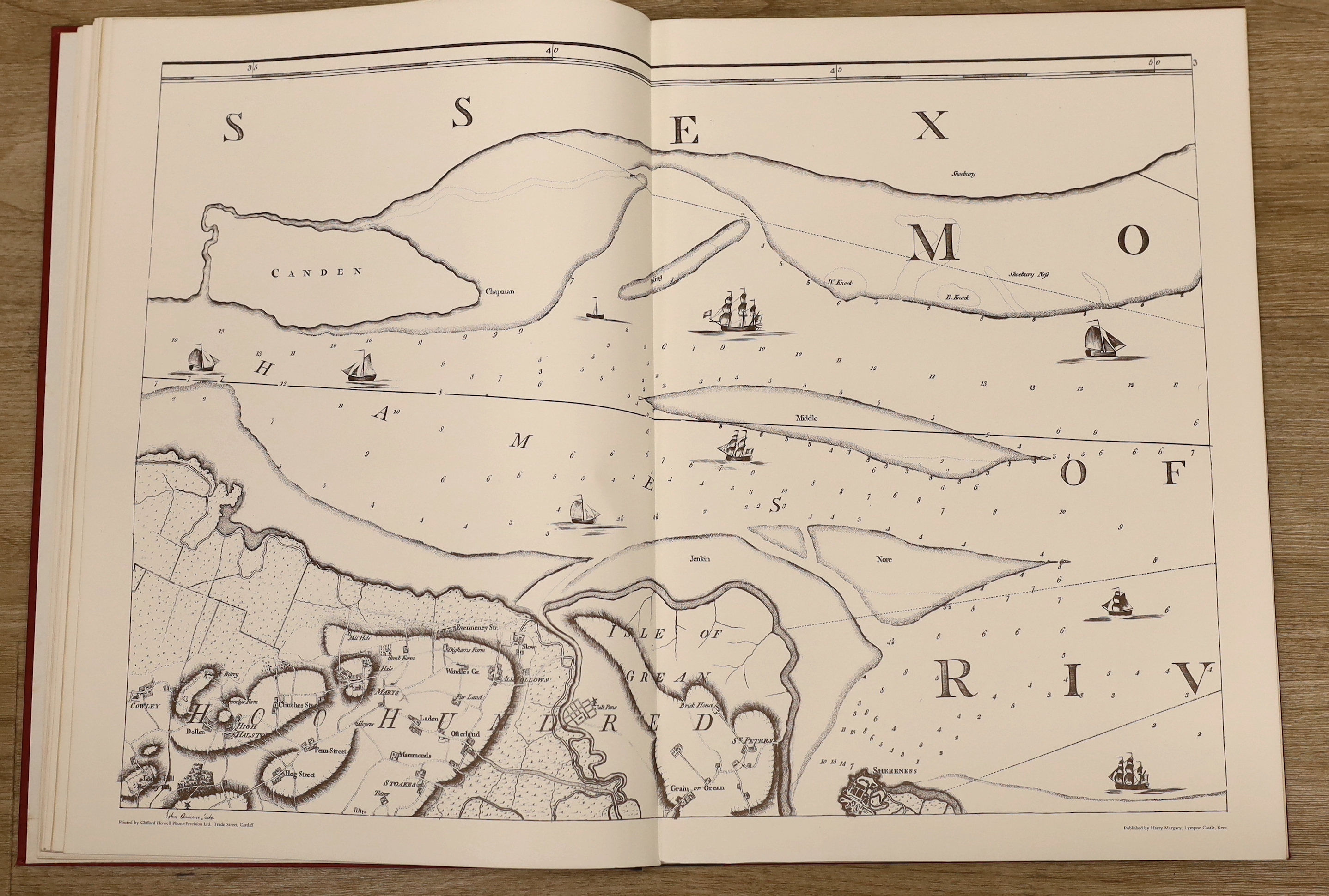 Andrews, John and Others - A Topographical Map of the County of Kent, in twenty five sheets, on a scale of two inches to a mile, from an Actual Survey ...(new, reproduction edition). pictorial engraved title, pictorial e